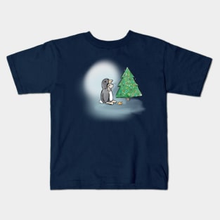 Christmas bunny in penguin suit Kids T-Shirt
